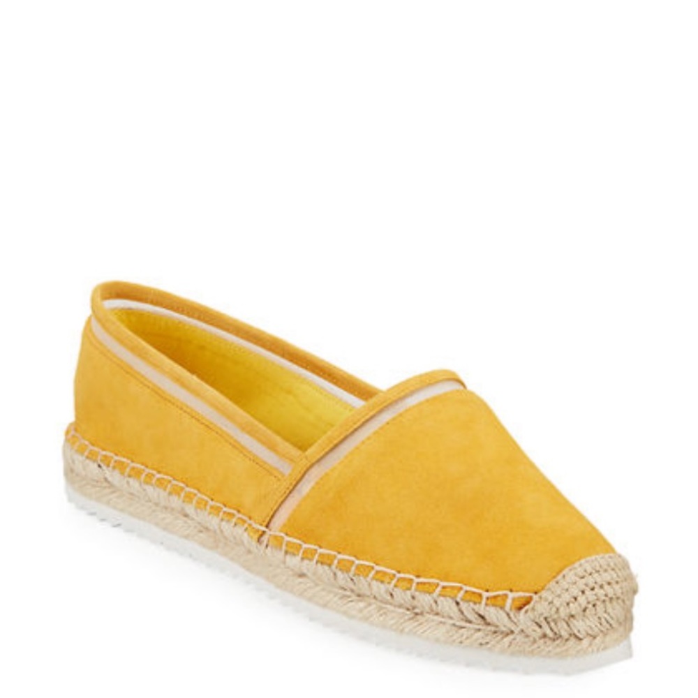 Mustard yellow Karl lagafeled slip on shoes